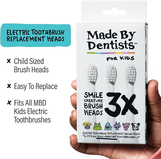 Kids Electric Toothbrush - Rechargeable Vibrating Toothbrush with Timer, Includes 6 Replacement Heads, Gently Cleans Little Teeth, for Girls and Boys, Kids & Toddlers Age 2+, Shark