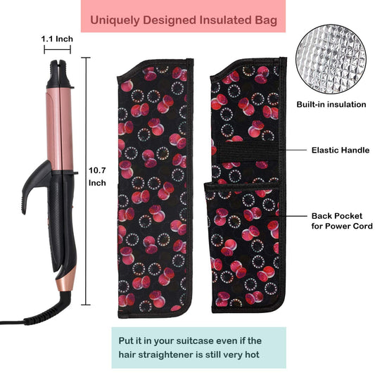 JYfeel 2 in 1 Flat Iron Curling Iron in One, Travel Hair Straightener and Curler Dual Voltage Mini Straightener Curler Combo with 1 Inch Ceramic Plate Rose Gold
