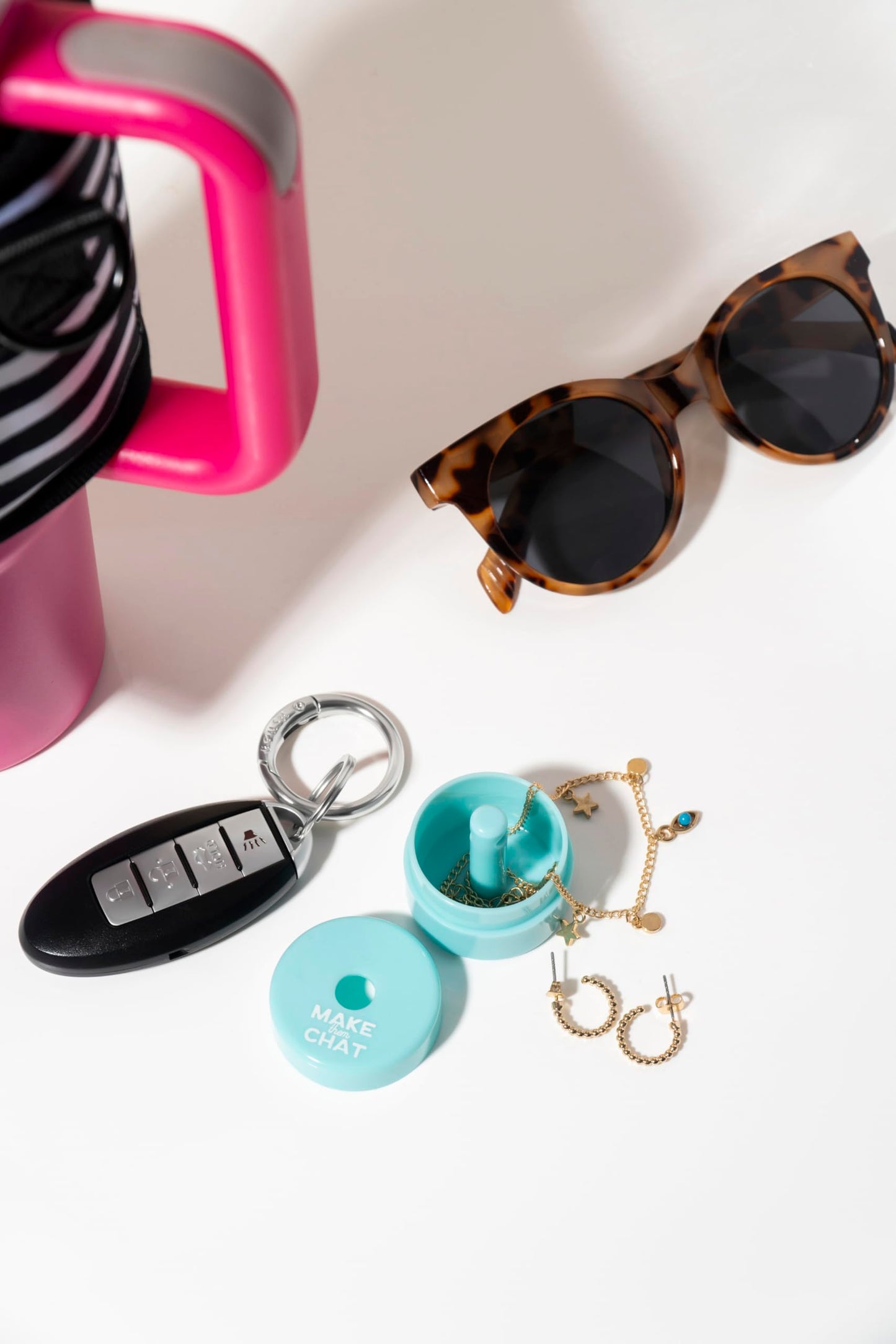 Lion Latch Travel Jewelry Box Case, Ring Holder on Shark Tank - Ring Holder for Women Girls with Keychain, Small Jewelry Organizer Boxes, Portable Ring Keeper Key Chain, Jewelry Storage Case