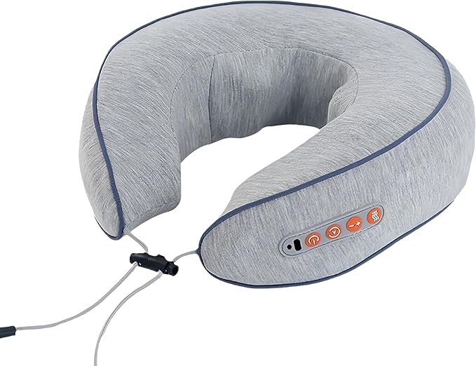 Neck Massager with Heat - Deep Tissue Neck Pain Relief U-Shape Design Electric Cordless Massager Pillow for Travel Office Shiatsu Neck Massager with Double Motor Gifts for Men Women, Grey