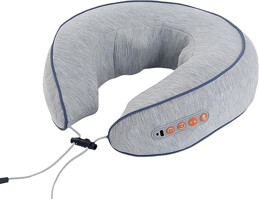Neck Massager with Heat - Deep Tissue Neck Pain Relief U-Shape Design Electric Cordless Massager Pillow for Travel Office Shiatsu Neck Massager with Double Motor Gifts for Men Women, Grey