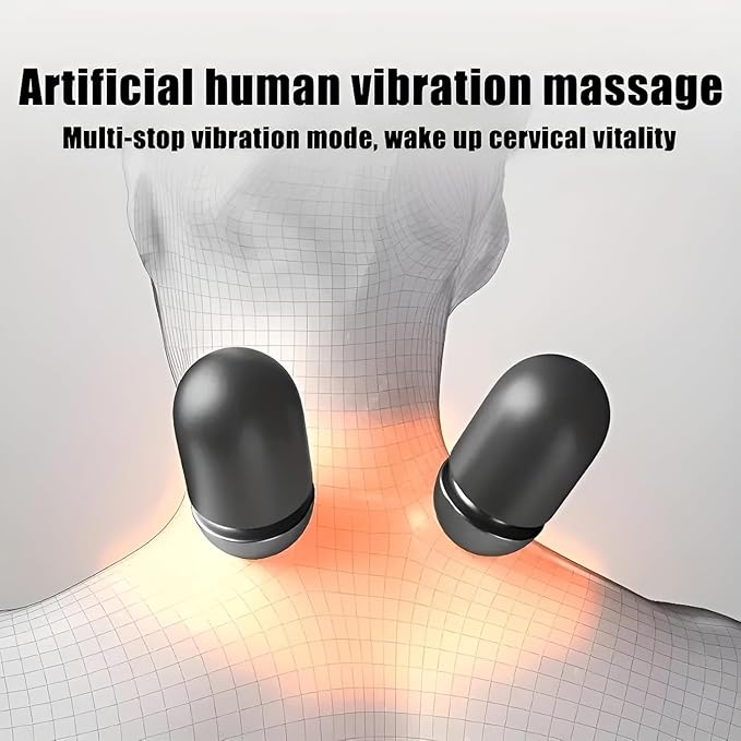 3-in-1 Heated Neck Massage Pillow | Memory Foam Cervical Support | Relaxation Pillow for Home & Office (Black)