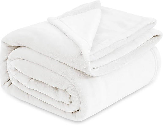 Bedsure GentleSoft Fleece Blanket California King White - Lightweight Plush Fuzzy Cozy Soft Bed Blankets, 102x96 inches