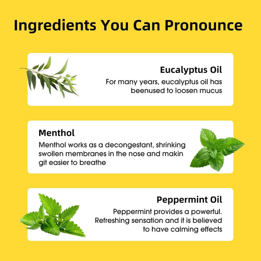 Herb Island 2 in 1 Nasal Stick Inhaler, Nose Refreshing VapoInhaler, Essential Oil Rub, On-The-Go, Freshing, Focus, Awake (3 pcs, Greengrape)