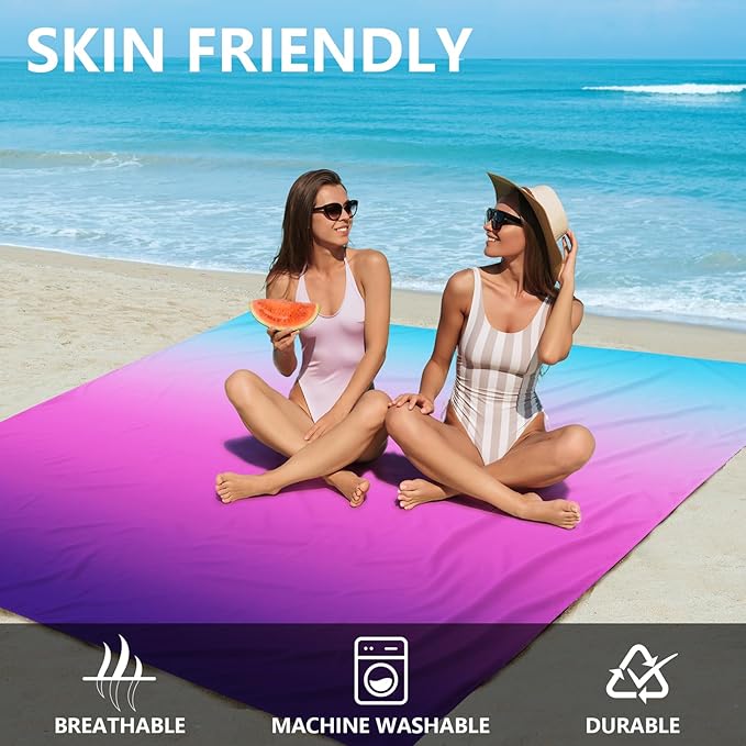 AISPARKY Beach Blanket Waterproof Sandproof Extra Large Beach Mat 79" X 83"/120"x108" for 2-8 Adults Quick Drying Durable Outdoor Picnic Mat for Travel, Camping, Hiking