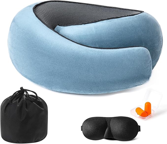 Travel Pillow Head Support Memory Foam Neck Pillow Support Pillow,Luxury Compact Lightweight Quick Pack for Camping,Traveling,Sleeping Rest Cushion,Gift for Traveler