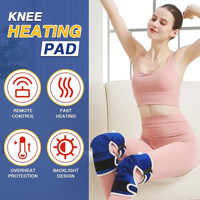 Knee Heating Pad for Pain Relief,Heating Pad for Knee for Aching,Heated Brace for Joint Pain, Soreness Swelling,Auto Shut Off,86℉~158℉ Adjustable Temp