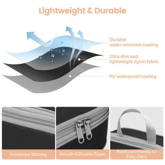 Cambond Compression Packing Cubes for Travel Women, 3 Pack Travel Bags Luggage Packing Organizers Essentials Compression Cubes for Carry on Suitcases, Black