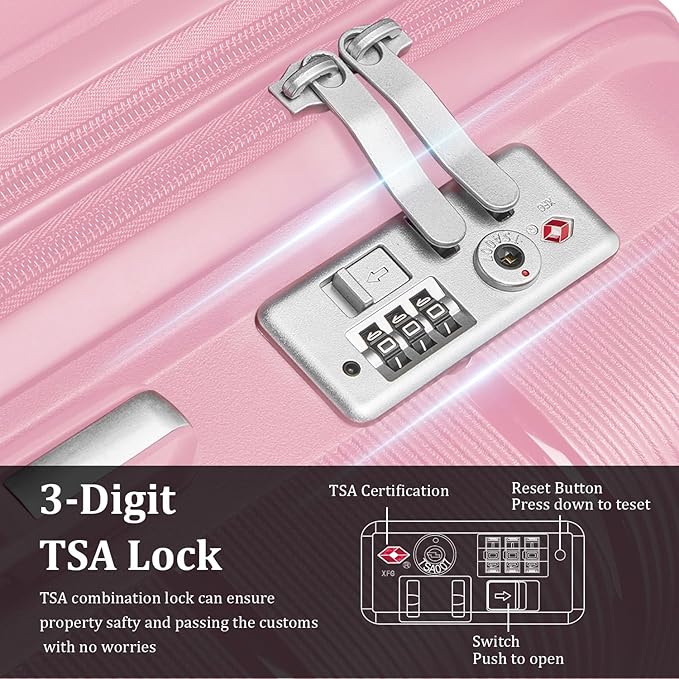 4-Piece Hardshell Luggage Set with TSA Locks, Expandable Suitcases and Silent Spinner Wheels - Vibrant Colors for Easy Identification (14/20/24/28 Inch) - Family Travel Suitcase Sets