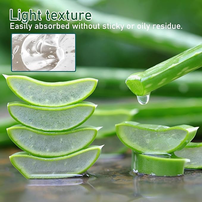 Aloe Vera Gel for Face & Body,Hydrating Travel Size Pure Aloe Vera Gel Face Moisturizer for All Skin Type,No-sticky Long Lasting Refreshing Moisturizing Fast Absorbing Aloe Cream Gel,8.81 oz