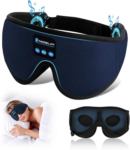 Sleep Mask with Bluetooth Headphones, 3D Sleep Mask Wireless Music Eye Mask for Sleeping Side/Back Sleepers Sleep Headphones Gift (Azure)