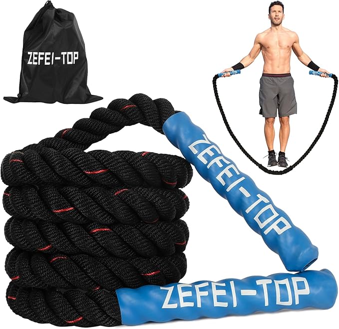 Jump Rope, 3.75 LB/2.65 LB Weighted Jump Rope for Fitness, Heavy Skipping Rope for Home Gym Workout, Weight Loss, Strength Training, Total Body Exercise Equipment
