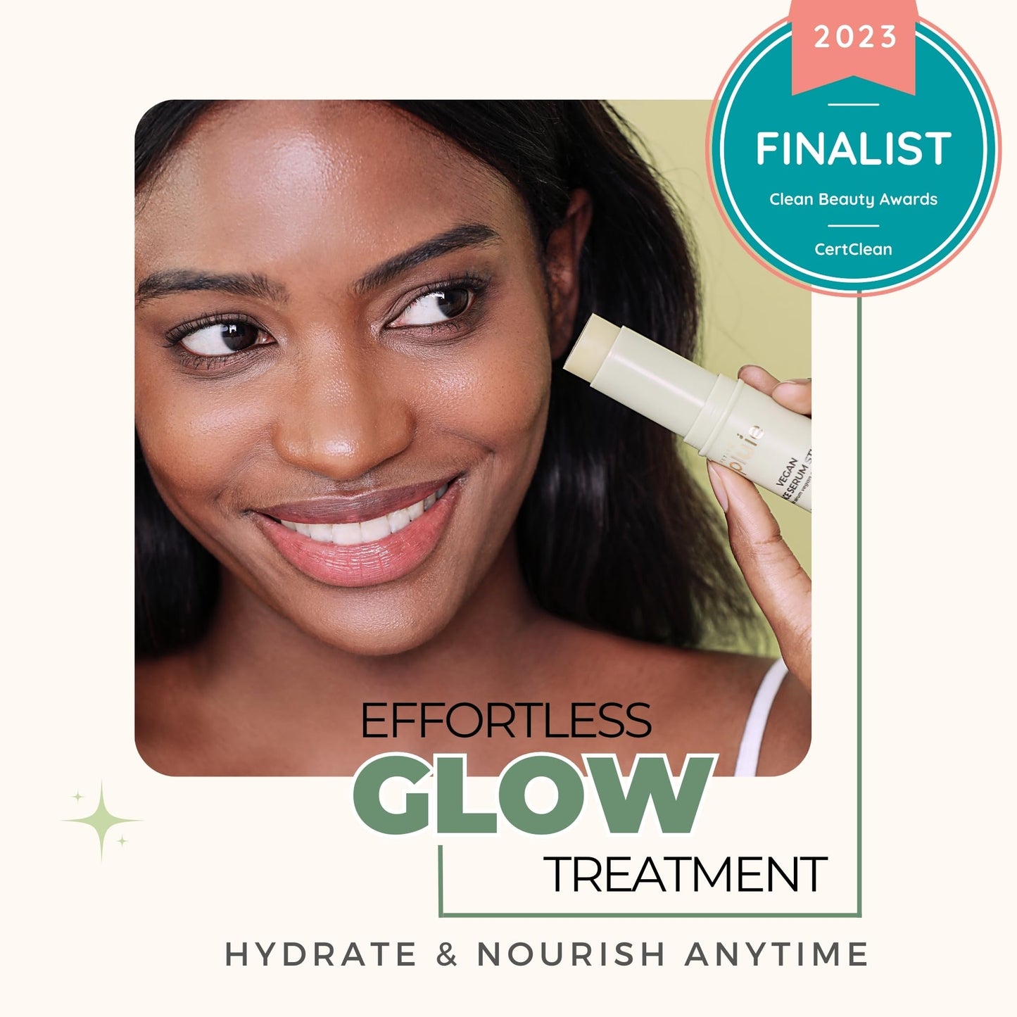 Petite Pluie Vegan Face Serum Stick (0.35 oz) with Green Tea, Collagen, and Niacinamide For Anti-Aging & Moisturizing Balm Stick, Hydrating Stick For Face Korean