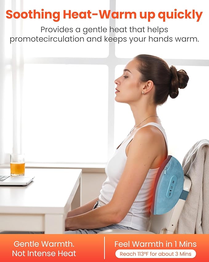 COMFIER Shiatsu Neck and Back Massager with Heat, Neck Massager Pillow with 3D Kneading Deep Tissue, Cordless & Portable, Soothes Muscle Tension at Home, Office, Travel,Ideal Gift for Men & Women