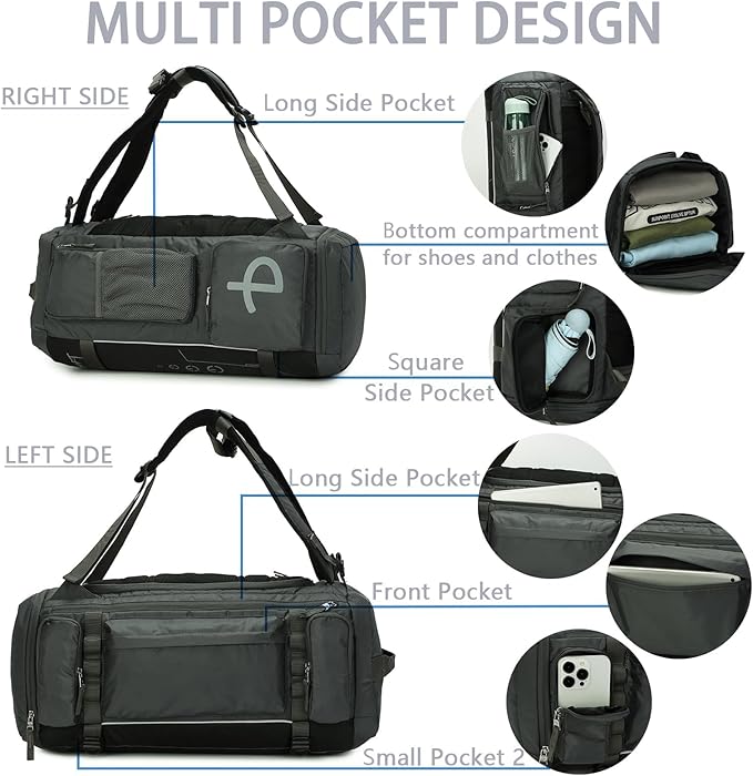 BESMART 40L Extra Large Gym Backpack for Men, Big Gym Bag with Shoes Compartment, Waterproof Heavy Duty Duffel Bags, Men's Workout Backpacks for Outdoor Sport,Hiking,Camping,Travel