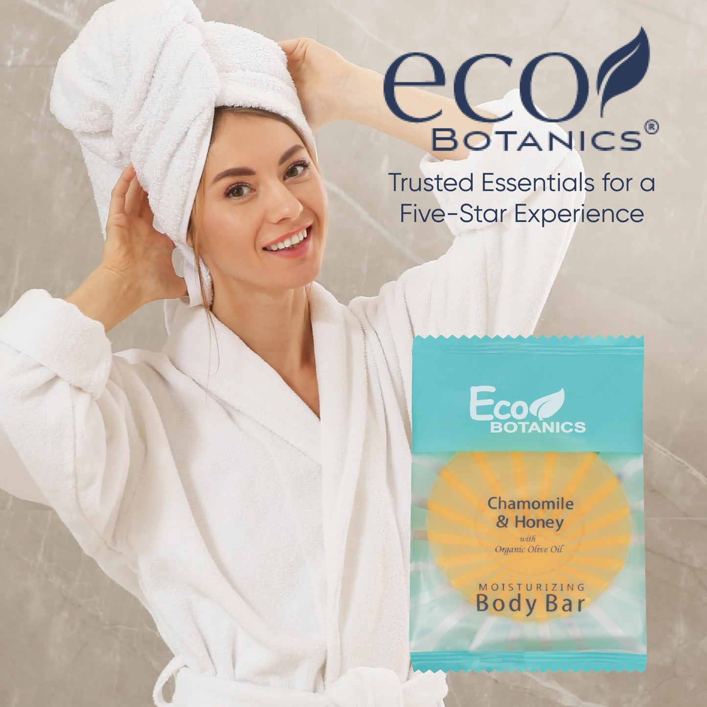 Eco Botanics Travel-Size Hotel Body Bar Soap, 0.89 oz (Case of 100)