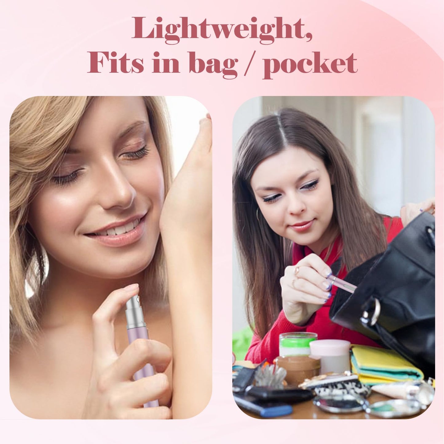 OBSGUMU 4pcs Mini Perfume Travel Bottle, Perfume Atomiser Refillable, 5ML Spray Bottles, Portable for Travel Holiday, Outdoor Activities and Business