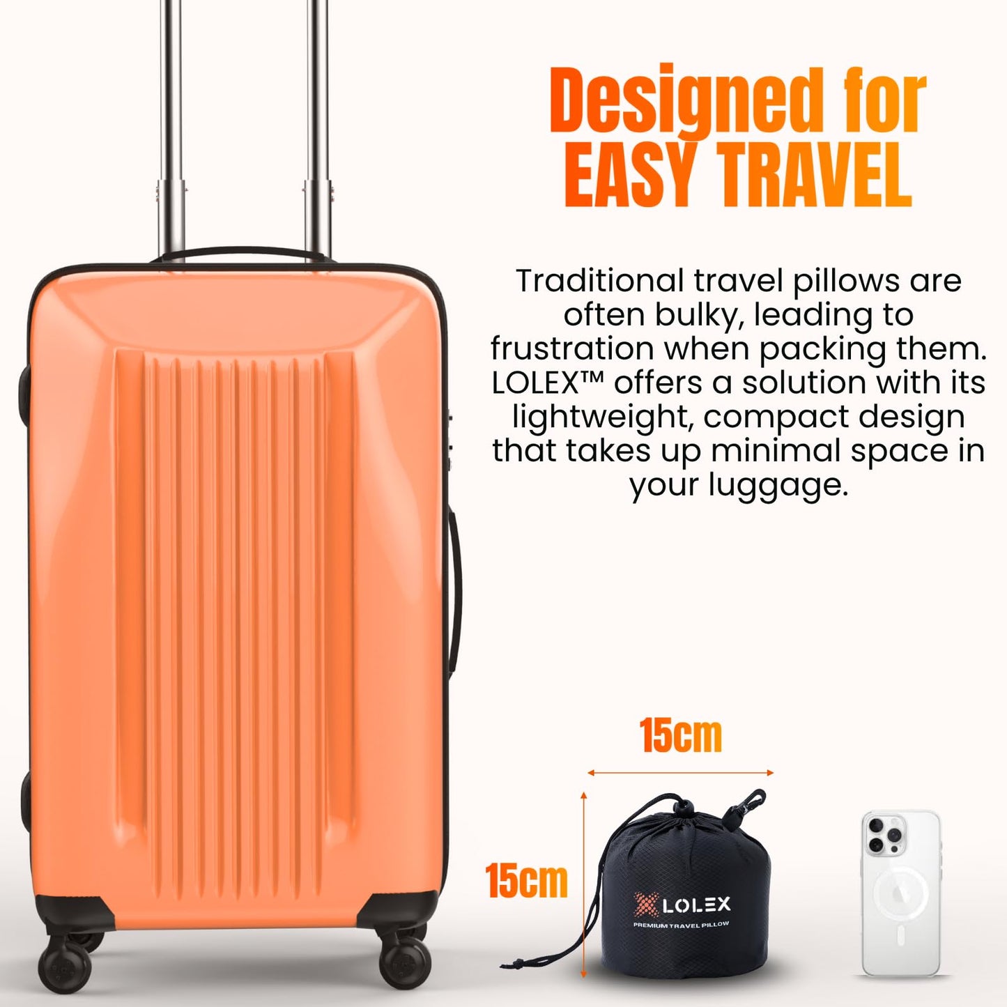 LOLEX™ Hooded Pro Travel Pillow - Memory Foam Neck Support Pillow for Airplane, Flight - Super-Soft Pure Cotton Fabric, Maximum Privacy & Light-Block Design, Lightweight Full Travel Kit - Dark Grey