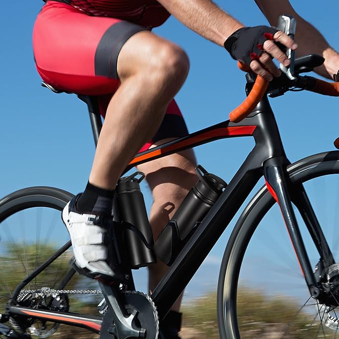 CHENGU 4 Pcs Aluminum Water Bottle 24oz Aluminum Reusable Bottles Lightweight Snap Lid Sports Water Multipack Easy Carry Leak Proof Travel for Gym Camping Hiking Outdoor Fishing (Black)