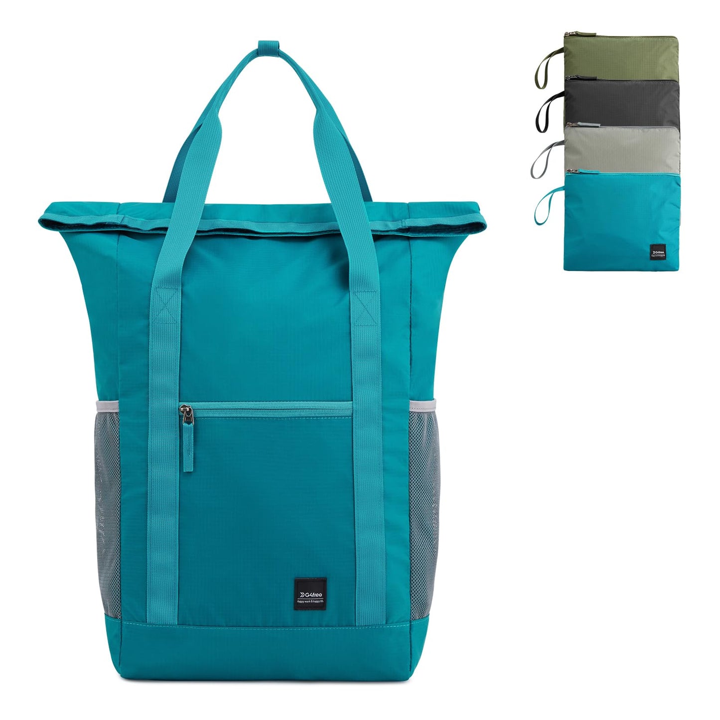 G4Free 40L Packable Backpack Waterproof Tote Bag Convertible Large Lightweight Hiking Backpack Travel Casual Daypack for Maen Women(Peacock Blue)