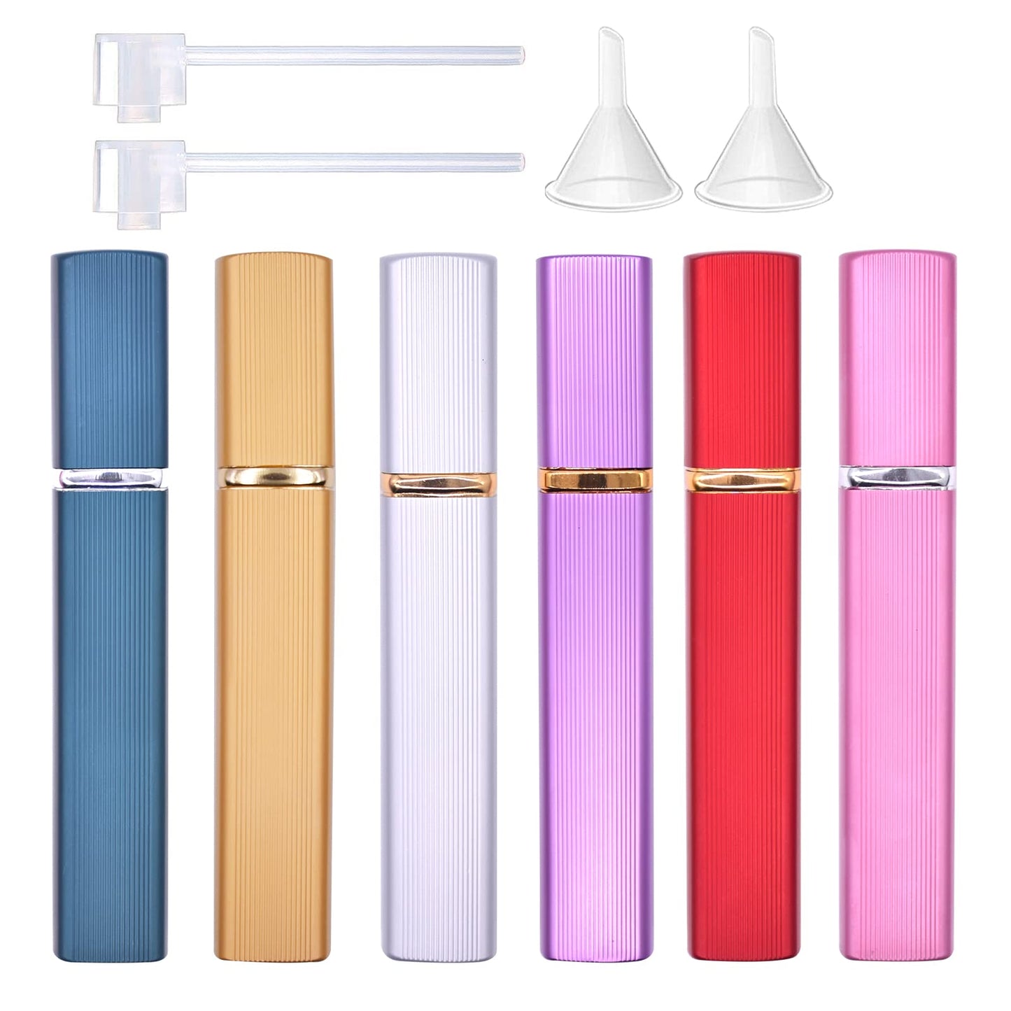 12ML Perfume Atomizer Bottle Refillable,Mini Portable Spray Bottle,Scent Pump Case,With Dispenser tool,for Out Side Work Travel Fitness (Pack of 6)