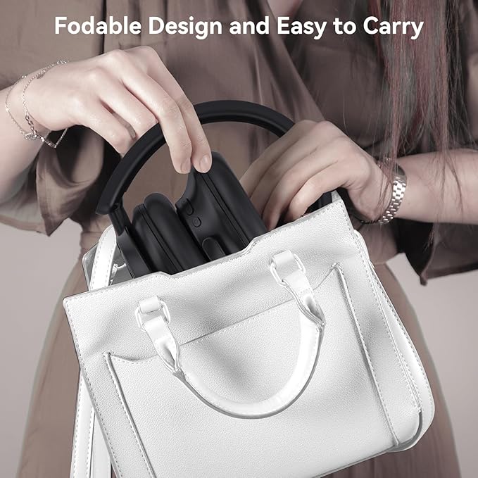 AUSDOM Hybrid Noise Cancelling Headphones: Wireless Bluetooth 5.4 Over Ear Headphones, Foldable ANC Headphone with Mic, 80H Playtime, Hi-Fi Audio, Deep Bass, Comfortable Earpad for Home Office Travel