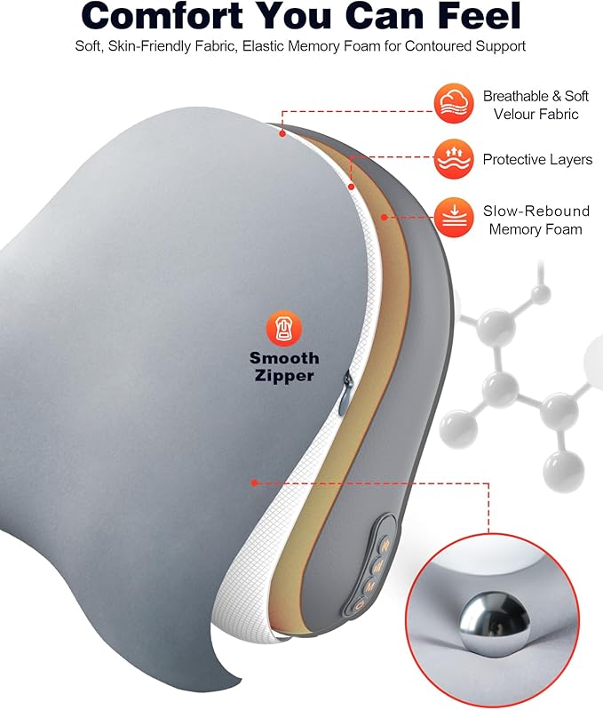 Shiatsu Back and Neck Massager with Heat – Deep Kneading Massage Pillow for Relaxation – Corded Design for Full Body Use - for Loved Ones