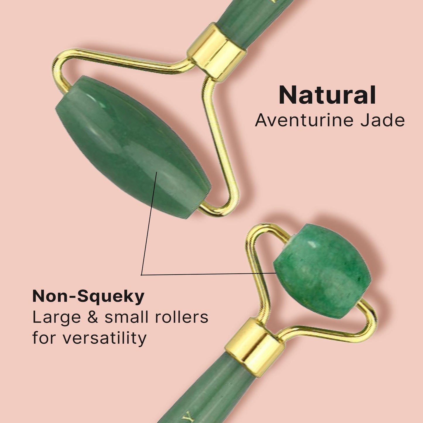 Beauty by Earth Jade Roller for Face - Smoothes Fine Lines & Wrinkles, Face Massager Skin Care Tools with Small Eye Roller for Puffy Eyes, De-Puffing & Firming Facial Tool, Self Care Gifts for Women