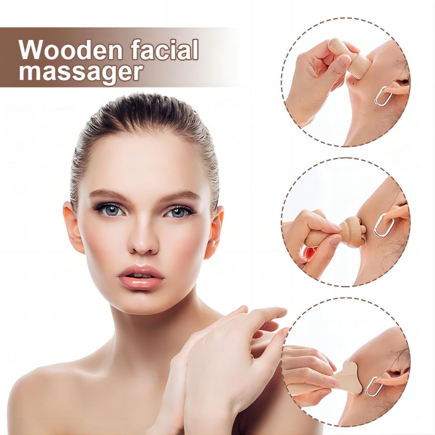 15 Pcs Wood Therapy Massage Tools Set Maderoterapia Kit Therapy Tools for Body Muscle Pain Relief Wooden Body Face Sculpting Tools Wood Roller Massager, Fascia Massage