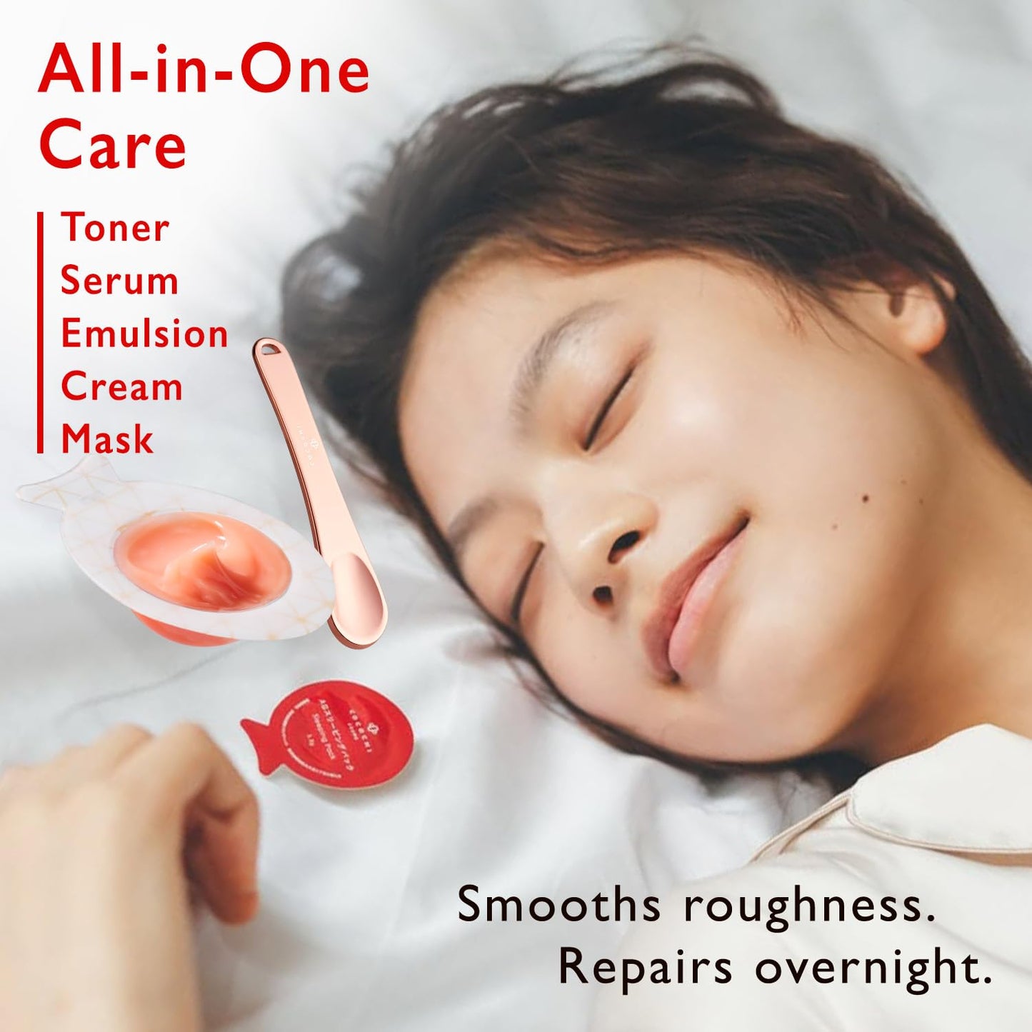 COCOCHI Cream Facial Masks for Women & Men, Mini Hyaluronic Acid Face Mask by Vitamin B12, Collagen Peptides, Overnight Face Mask & Anti Aging Face Masks Skincare for Sensitive Skin from Japan 5EA