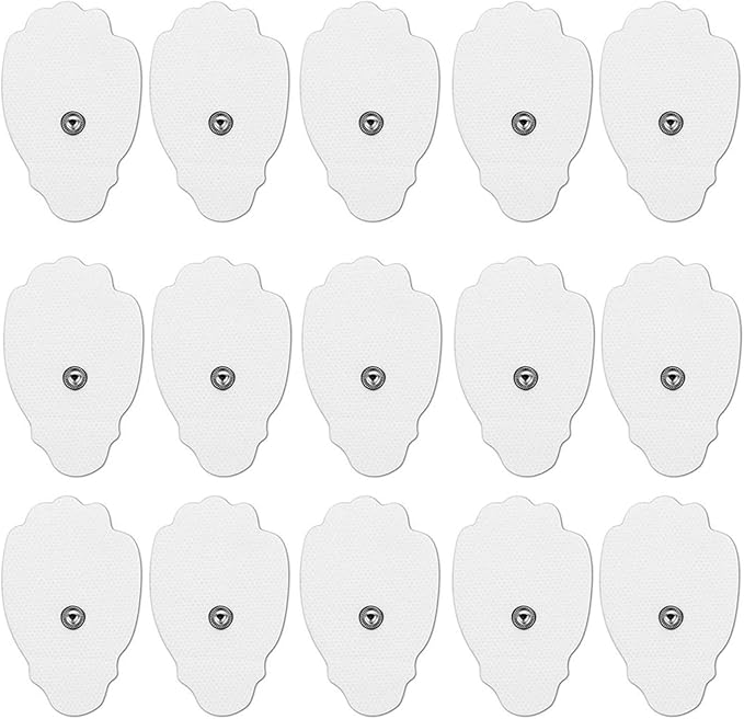 20 Pieces TENS Unit Replacement Pads - Universal 3.5mm Snap-on TENS Electrode Pads High Conductivity, Reusable Electrodes Pads for TENS Massager and Muscle Stimulation