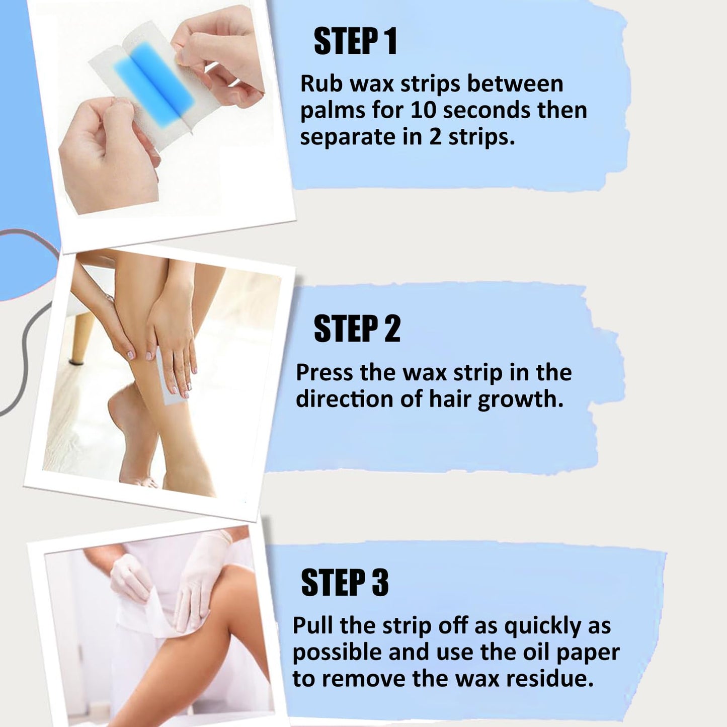 Wax Strips for Hair Removal,Waxing Strips,40 Face Wax Strips & 6 Calming Oil Wipes,Waxing Kit for Women,Facial Hair Removal for Women Face,Arms,Legs,Eyebrow,Upper Lip,Blue,40 Count (Pack of 1)