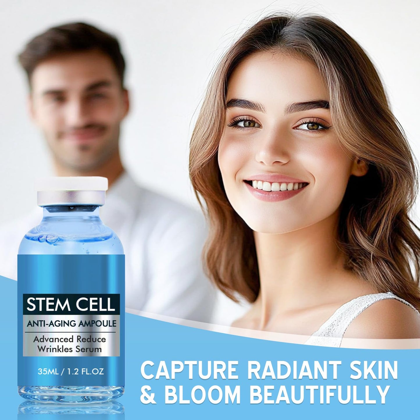 Josera Stem Cell Serum for Face, Microneedling Serum, Stem Cell Solution Ampoule to Use with and without Micro Needling, Anti Aging & Smooth Wrinkles, 2 Count