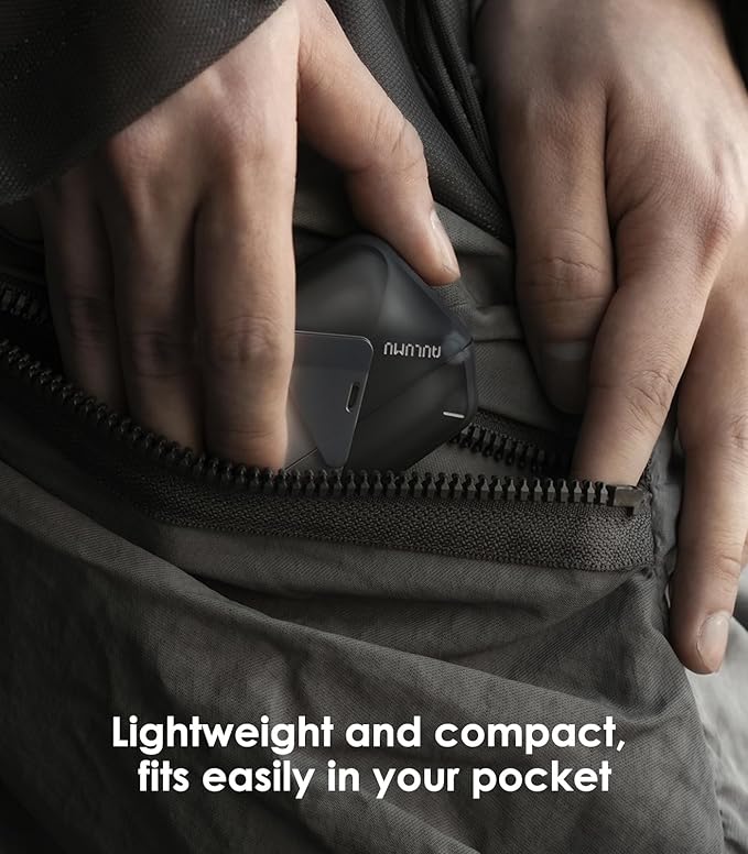 Aulumu A29 Geometric AirPods 4 Case with Lock | Protective Cover with Nylon Buckle | Alloy Armour | Compatible with Apple AirPods 4th (2024) - Translucent Grey