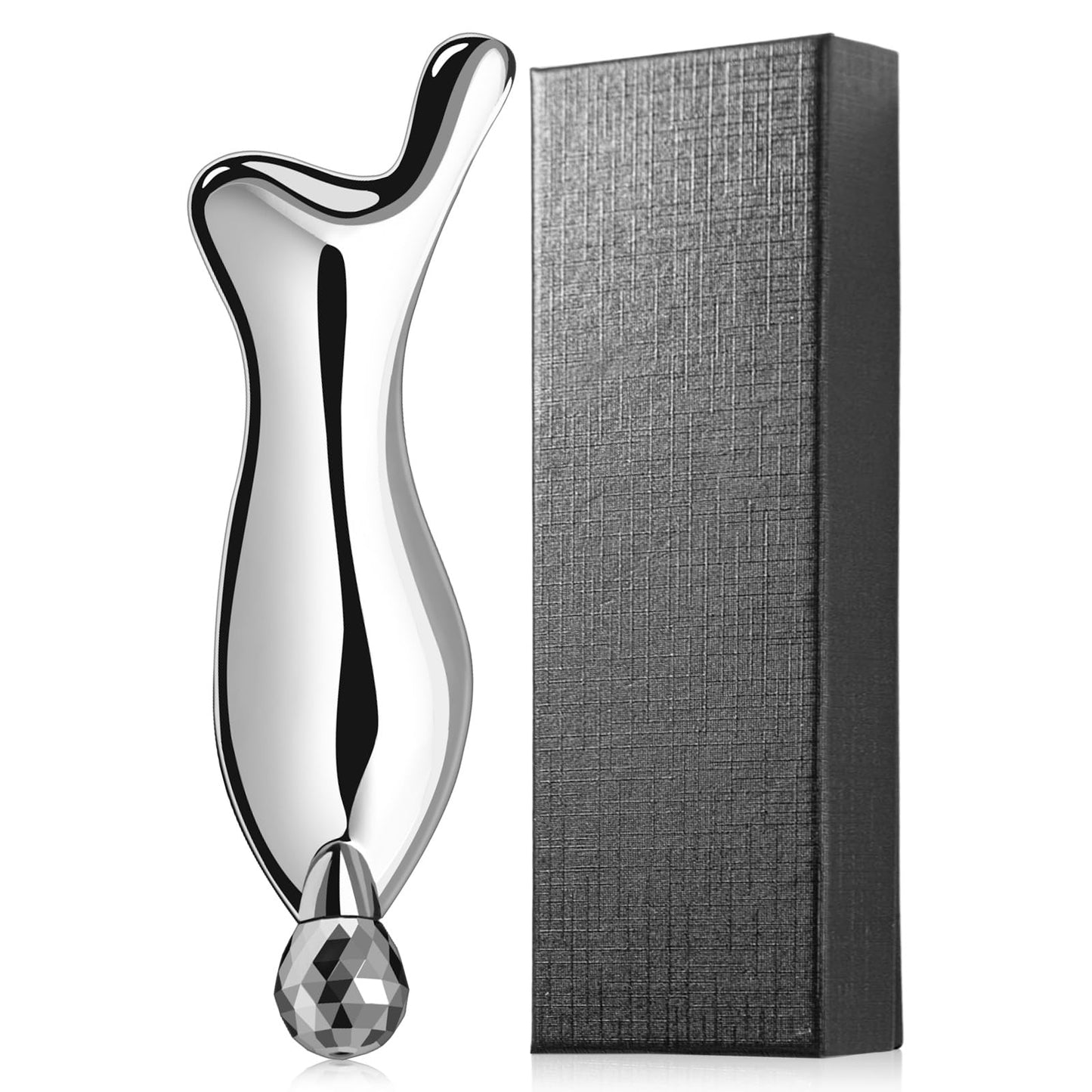 4-in-1 Gua Sha Facial Tools, Metal Lymphatic Drainage Massager Facial Roller for Wrinkles and Lifting, Stainless Steel Gua Sha Tool for Face