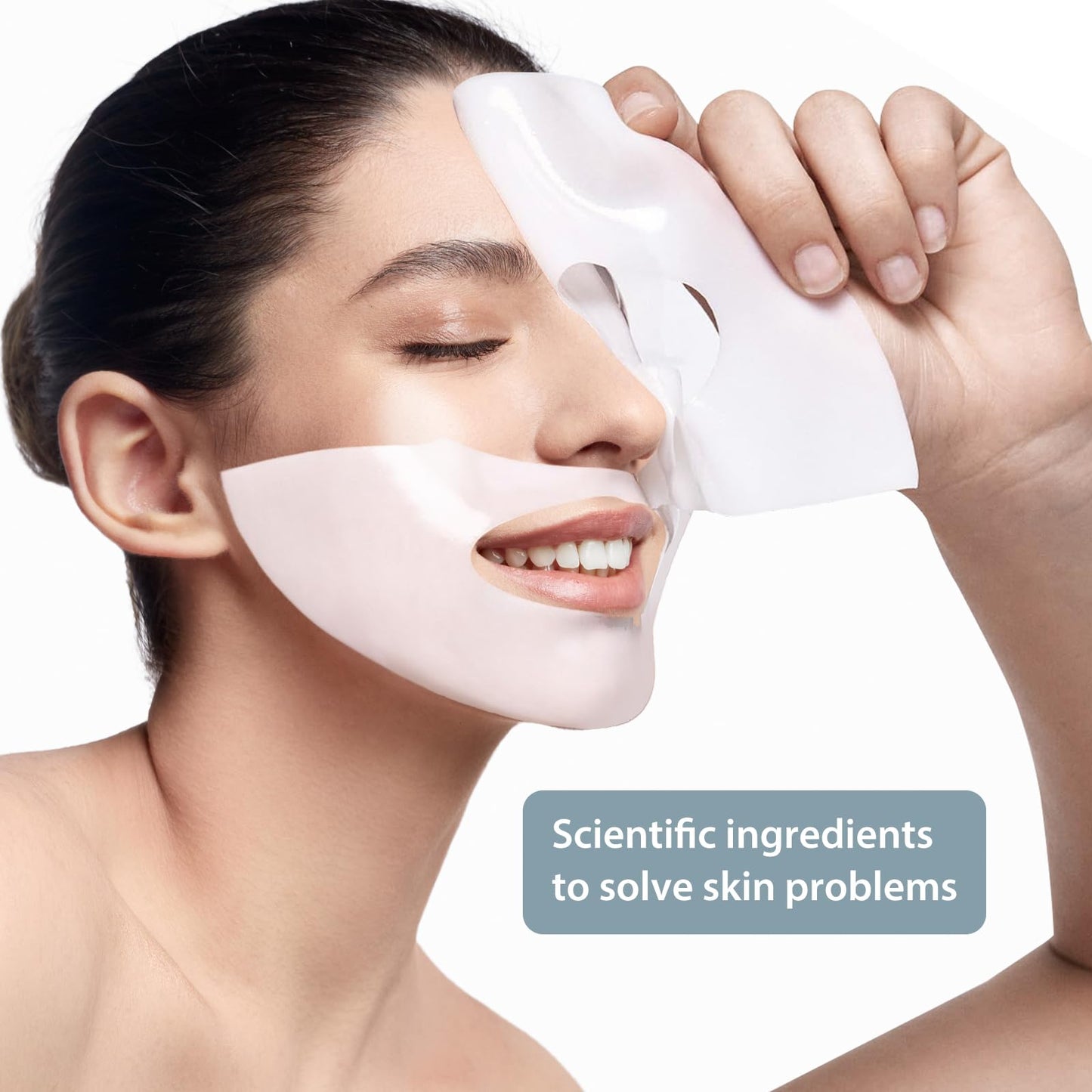 Real collagen overnight gel facial mask, lasting skin care, wrinkle prevention and moisturizing, improving elastic skin softness, sensitive skin care, female collagen facial mask 28g × 5 pieces