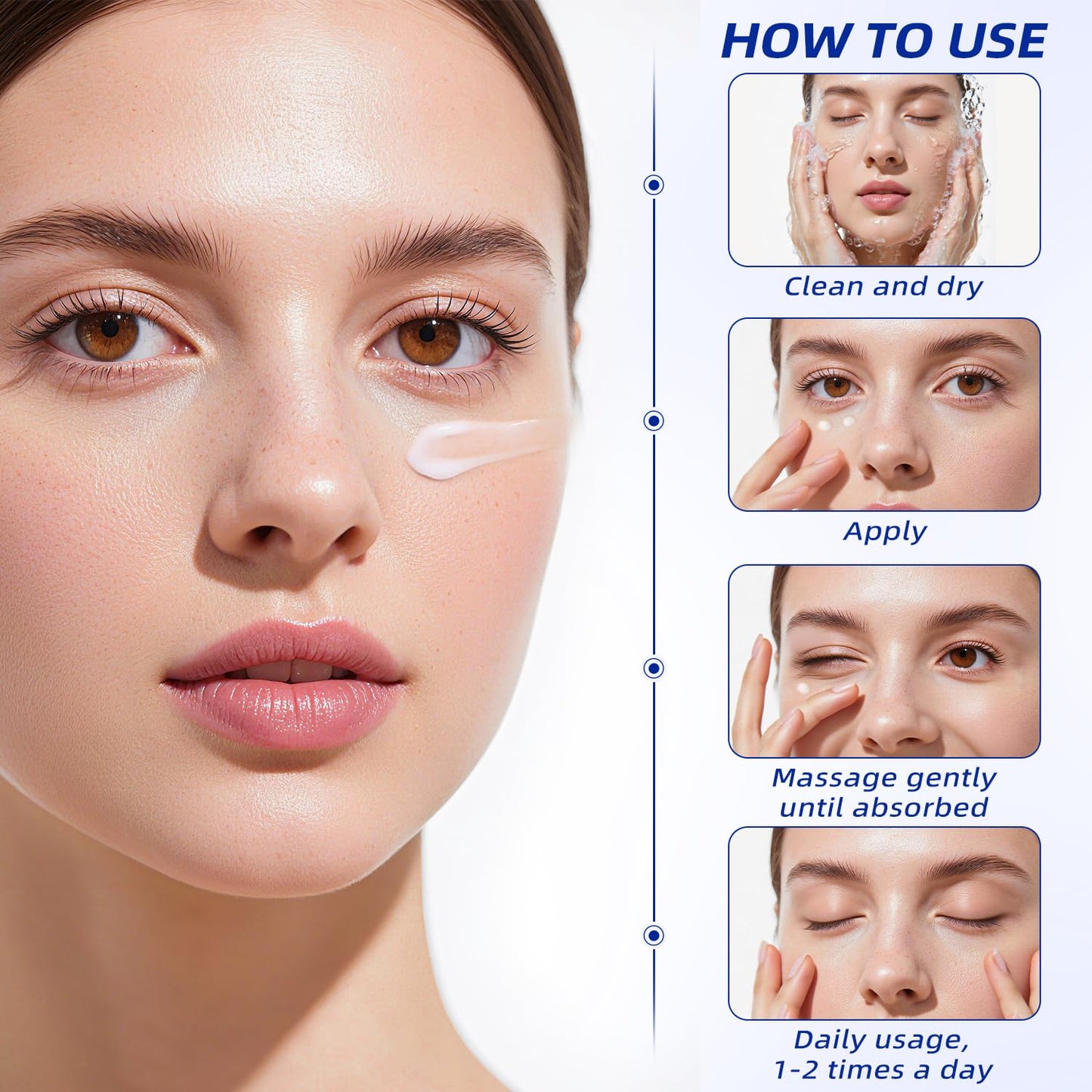 Relaso Eye Cream for Wrinkles & Crows Feet - with Essential Ceramides, Peptides & Caffeine & Niacinamide - Reduce Puffiness & Bags Under Eyes, Under Eye Cream for Women & Men, 0.5 Oz