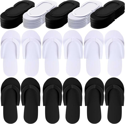 JenPen 60 Pairs Disposable Pedicure Slippers Foam Flip Flops Disposable Flip Flops Multi Color Foldable Pedicure Slippers for Guests Salon Spa Hotel Women