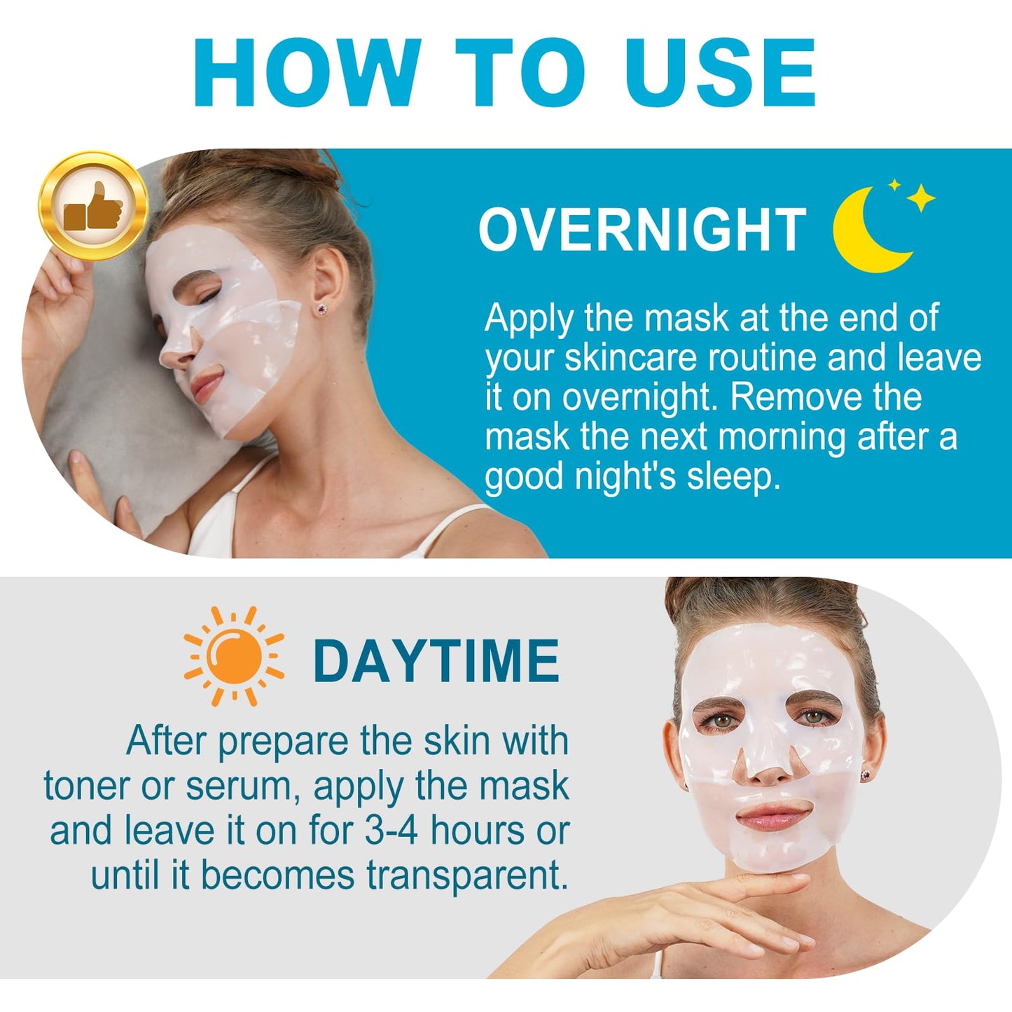 CLFJLXYX Collagen Face Mask for Deep Hydration，Moisture Locking，Hydrogel Mask，Collagen Night Wrapping Mask，Brightens Skin Tone，Promotes Elasticity and Firmness，Korean Skin Care-4 Pack