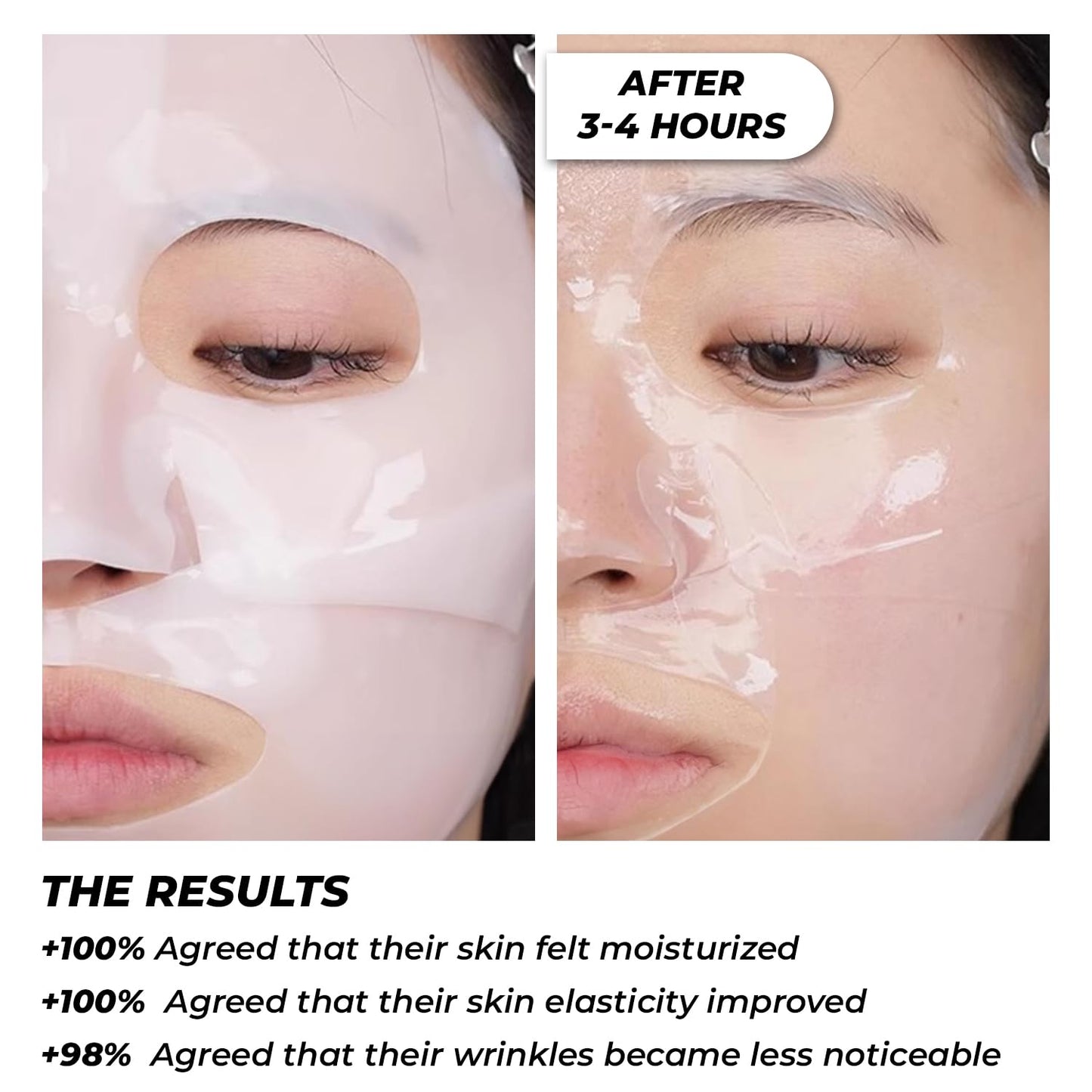 GNJOY Collagen Face Mask Deep Collagen Anti Wrinkle Lifting Mask Collagen Face Mask Overnight, Collagen Real Deep Mask for Lifting, Firming, Moisturizing - 38g x 5ea