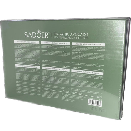 Avocado Skincare Sets, 6Pcs Skincare Gift Set with Facial Cleanser, Face Serum, Face Cream, Eye Cream, Toner, moisturizing Lotion, Skin Care Sets & Kits, Hydrating Facial Kit for women