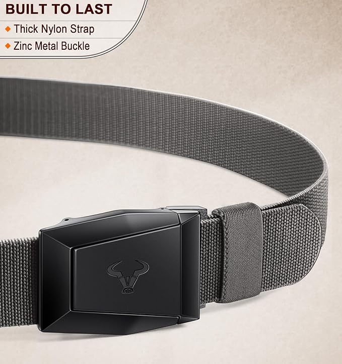 BULLIANT Men Belt 2 Pack,Nylon Web Holster Belt Stretch for Gift Men Outdoor Work Sports Hunting Hiking,Quick Release