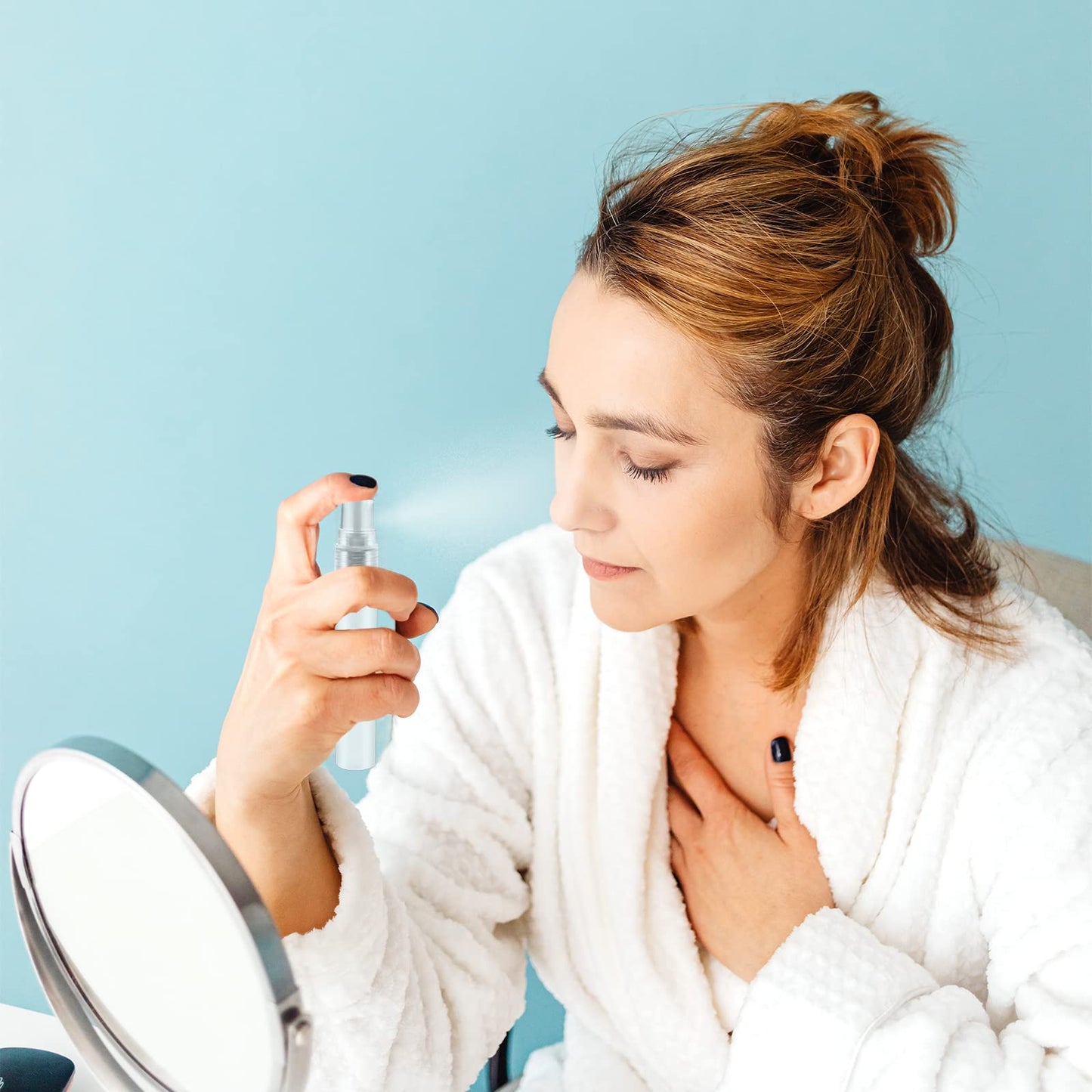 Vin Beauty 5pcs Perfume Plastic Mini Spray Bottles for Travel Mister Small Empty Spritzer Bottles Sample Containers for Hair Face Plants