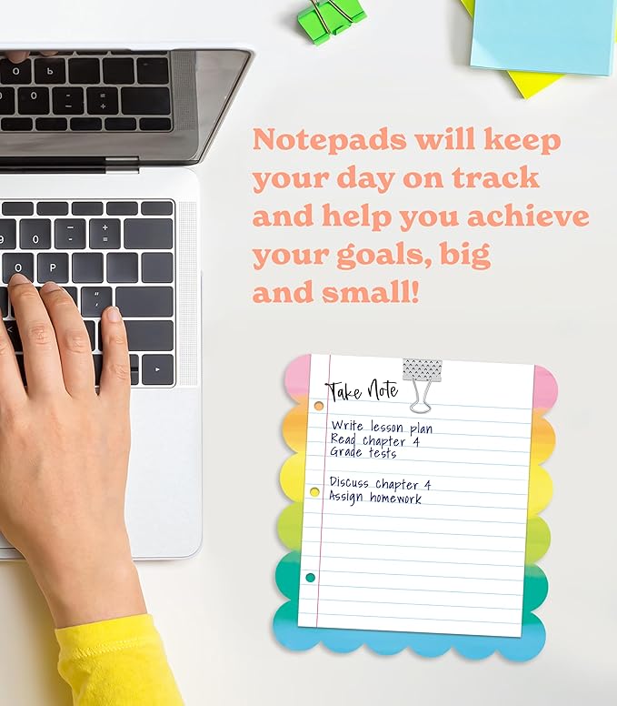 Carson Dellosa Creatively Inspired Notepad, 50 Sheet Rainbow Note Pad for To Do List and Checklist, Classroom Organization Stationary, Desk Accessories and Office Supplies