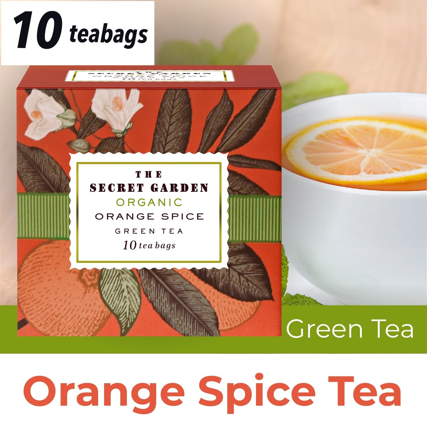 Premium Organic Holiday Tea Bag Sampler Gift Box - 90 Bags 9 Exotic Flavors Herbal Orange Spice, Mango, Earl Grey, Pomegranate, Peach, Green, Ginger Peach, Lemon Ginger, Acai Berry