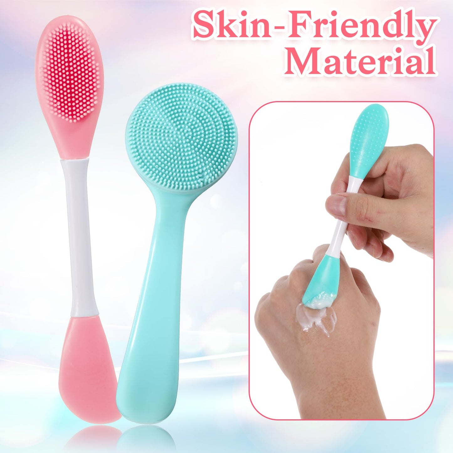 4 Pack Silicone Face Brush Face Masks Skincare Brush Silicone Manual Facial Cleansing Brushes Soft Facial Brushes for Women and Men