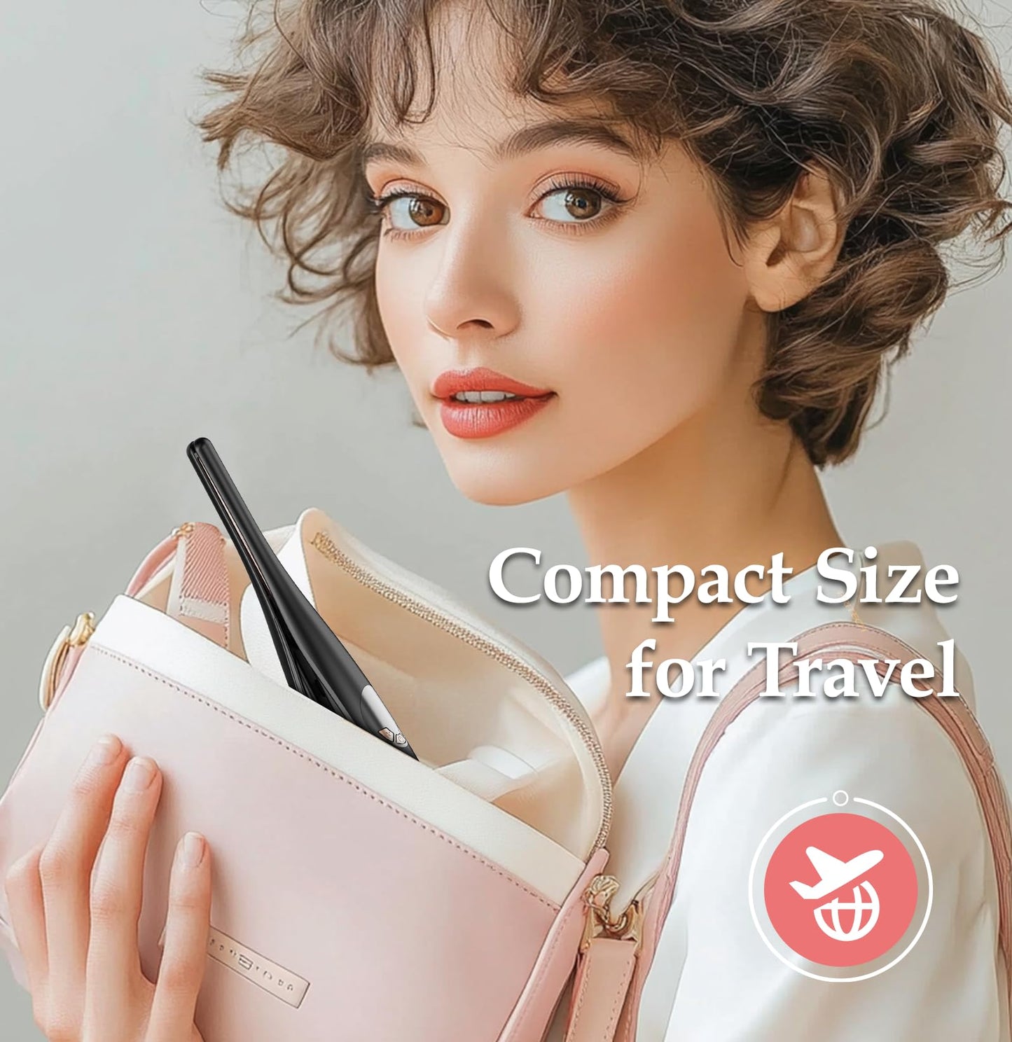 Small Flat Irons for Short Hair, 3/10" Thin Flat Iron for Short Hair, Pixie Cut and Bangs, Negative Ions Small Hair Straightener for Edges with 10th Adjustable Temp. Auto Shut Off