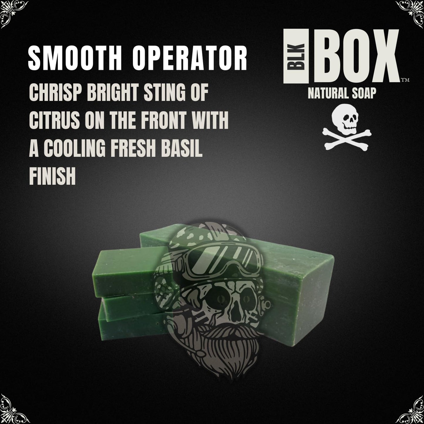 Black Box Limited USA MADE Men's Natural 5oz Bar Soap, Moisturizing Body Wash Made from Natural Oils - Handmade Cold Process No Harsh Chemicals Basil Citrus (Smooth Operator)