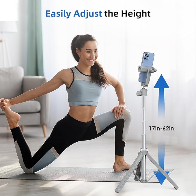 62" Phone Tripod - MIIASI Selfie Stick Tripod with Remote for Video Recording, iPhone 14/13/12 Pro Max/Android