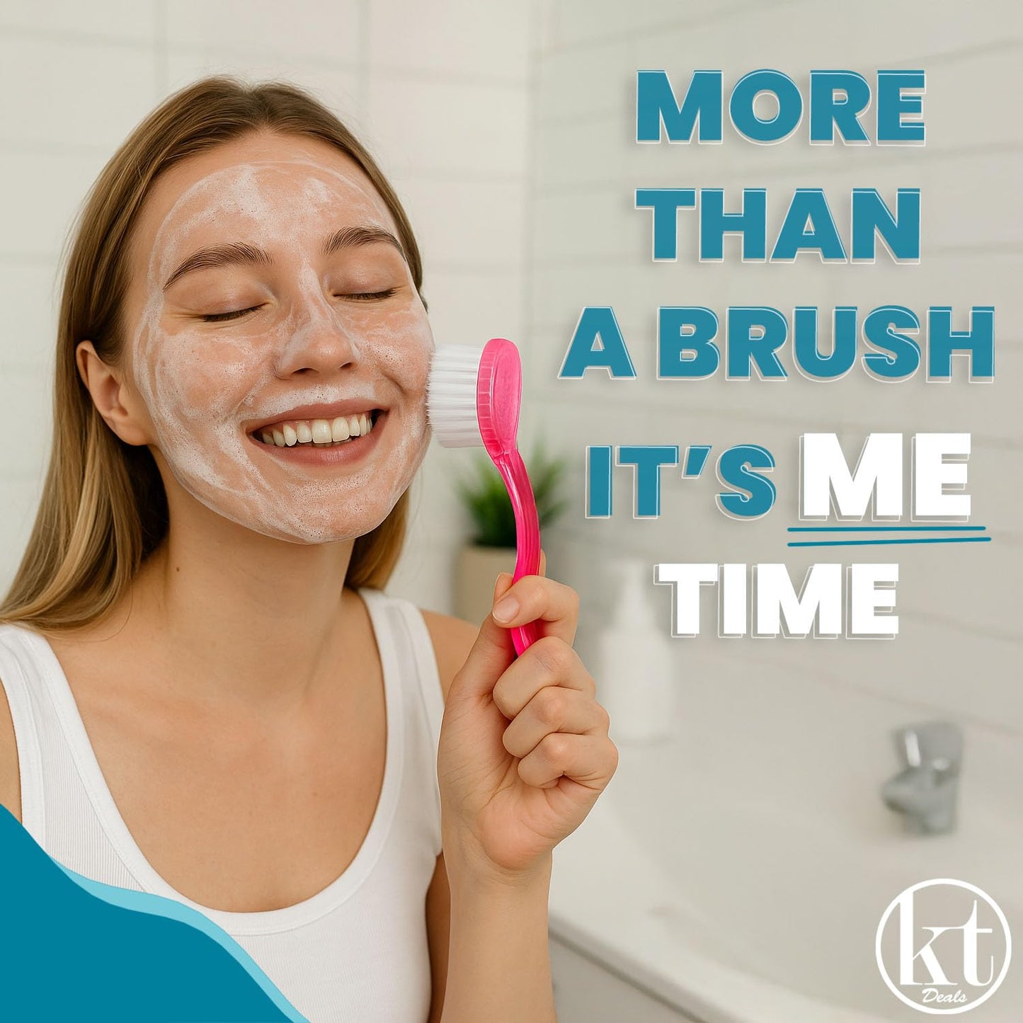 3 Face Brush, Facial Cleansing Exfoliating Scrubber Brush, Face Wash Scrub Brushes with Soft Nylon Bristles for Skin Care, Makeup Removal